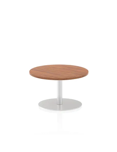 Dynamic Italia 600mm Poseur Round Table Walnut Top 475mm High Leg ITL0101