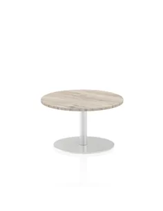 Dynamic Italia 600mm Poseur Round Table Grey Oak Top 475mm High Leg ITL0105