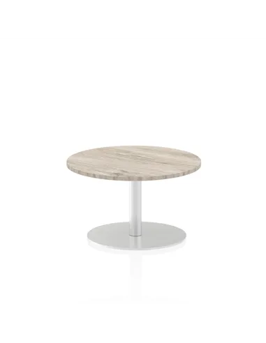Dynamic Italia 600mm Poseur Round Table Grey Oak Top 475mm High Leg ITL0105