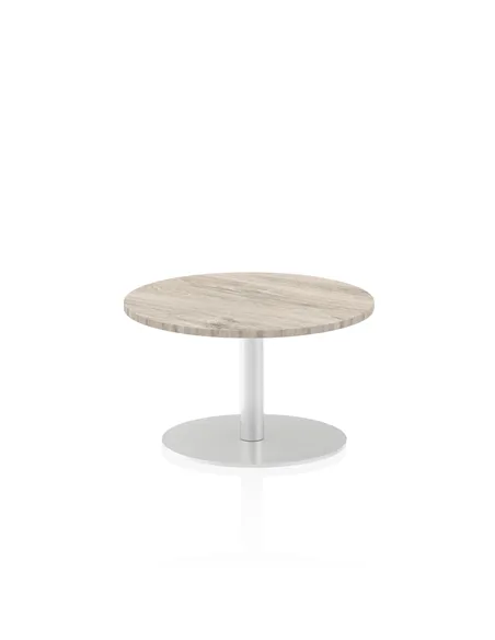Dynamic Italia 600mm Poseur Round Table Grey Oak Top 475mm High Leg ITL0105