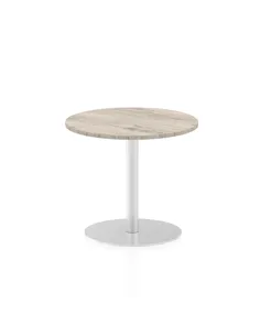 Dynamic Italia 600mm Poseur Round Table Grey Oak Top 720mm High Leg ITL0111