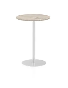 Dynamic Italia 600mm Poseur Round Table Grey Oak Top 1145mm High Leg ITL0117