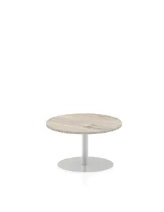 Dynamic Italia 800mm Poseur Round Table Grey Oak Top 475mm High Leg ITL0123