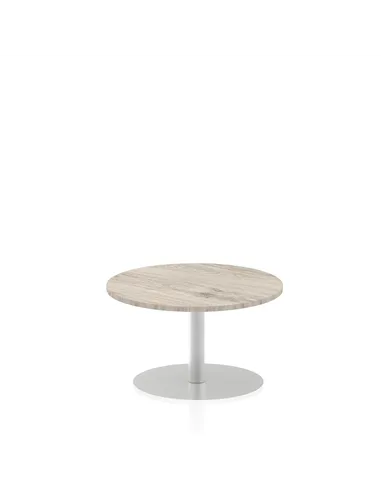 Dynamic Italia 800mm Poseur Round Table Grey Oak Top 475mm High Leg ITL0123
