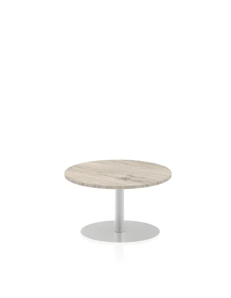 Dynamic Italia 800mm Poseur Round Table Grey Oak Top 475mm High Leg ITL0123