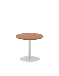 Dynamic Italia 800mm Poseur Round Table Walnut Top 720mm High Leg ITL0125