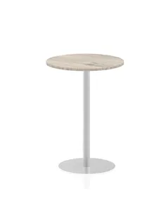 Dynamic Italia 800mm Poseur Round Table Grey Oak Top 1145mm High Leg ITL0135