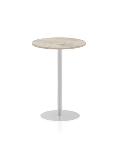 Dynamic Italia 800mm Poseur Round Table Grey Oak Top 1145mm High Leg ITL0135