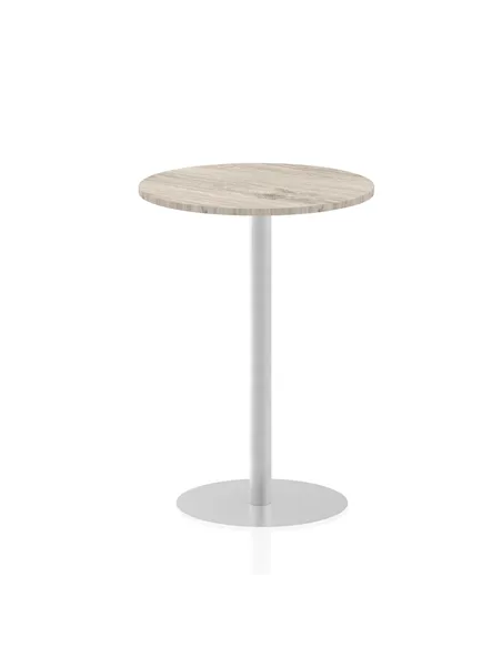 Dynamic Italia 800mm Poseur Round Table Grey Oak Top 1145mm High Leg ITL0135