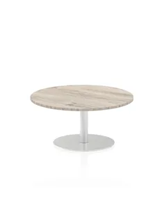 Dynamic Italia 1000mm Poseur Round Table Grey Oak Top 475mm High Leg ITL0141