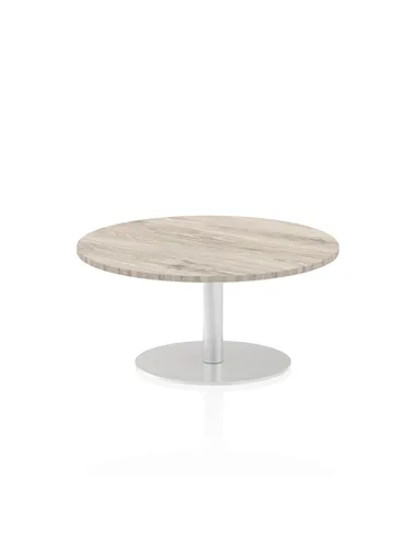 Dynamic Italia 1000mm Poseur Round Table Grey Oak Top 475mm High Leg ITL0141