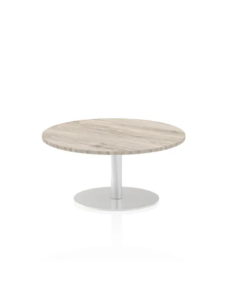 Dynamic Italia 1000mm Poseur Round Table Grey Oak Top 475mm High Leg ITL0141