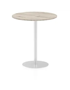 Dynamic Italia 1000mm Poseur Round Table Grey Oak Top 1145mm High Leg ITL0153