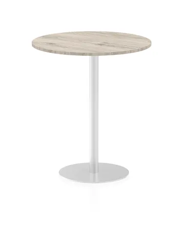 Dynamic Italia 1000mm Poseur Round Table Grey Oak Top 1145mm High Leg ITL0153