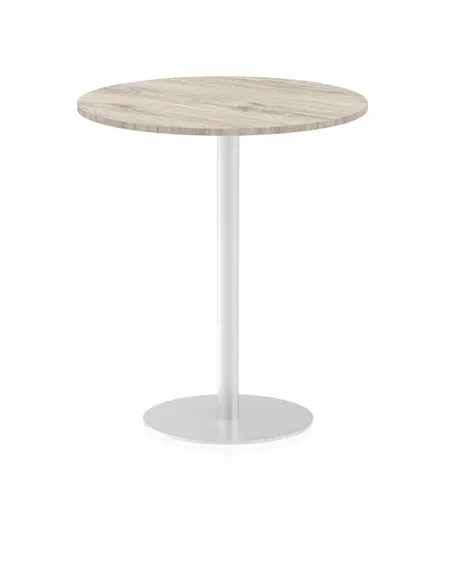 Dynamic Italia 1000mm Poseur Round Table Grey Oak Top 1145mm High Leg ITL0153