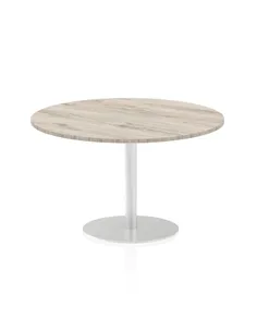 Dynamic Italia 1200mm Poseur Round Table Grey Oak Top 720mm High Leg ITL0165
