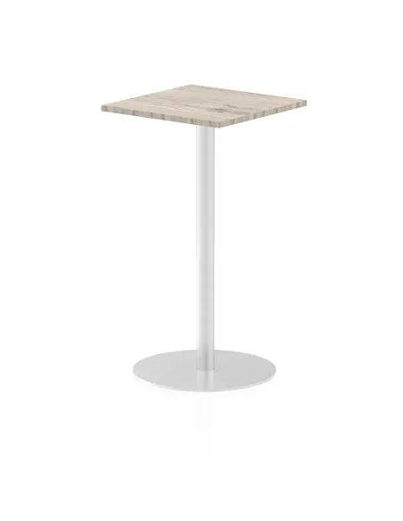 Dynamic Italia 600mm Poseur Square Table Grey Oak Top 1145mm High Leg ITL0225