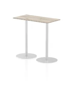 Dynamic Italia 1200 x 600mm Poseur Rectangular Table Grey Oak Top 1145mm High Leg ITL0243
