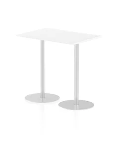 Dynamic Italia 1200 x 800mm Poseur Rectangular Table White Top 1145mm High Leg ITL0258