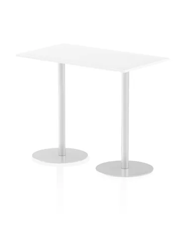 Dynamic Italia 1400 x 800mm Poseur Rectangular Table White Top 1145mm High Leg ITL0276