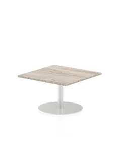 Dynamic Italia 800mm Poseur Square Table Grey Oak Top 475mm High Leg ITL0333
