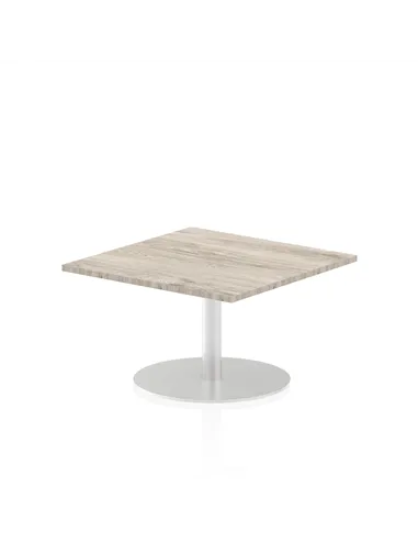 Dynamic Italia 800mm Poseur Square Table Grey Oak Top 475mm High Leg ITL0333