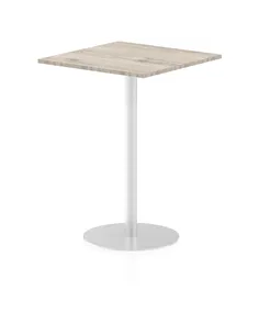Dynamic Italia 800mm Poseur Square Table Grey Oak Top 1145mm High Leg ITL0345
