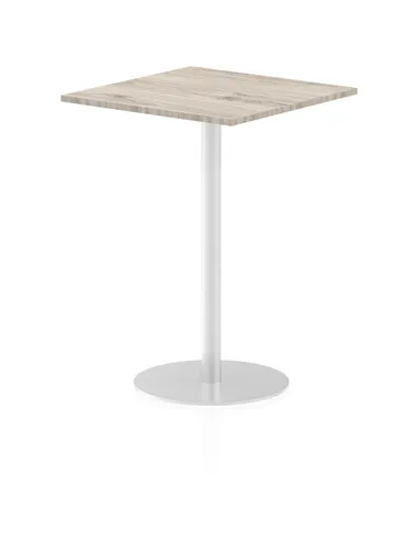 Dynamic Italia 800mm Poseur Square Table Grey Oak Top 1145mm High Leg ITL0345