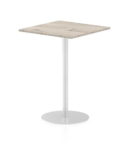 Dynamic Italia 800mm Poseur Square Table Grey Oak Top 1145mm High Leg ITL0345