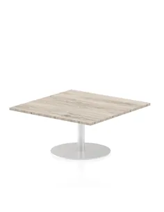 Dynamic Italia 1000mm Poseur Square Table Grey Oak Top 475mm High Leg ITL0351