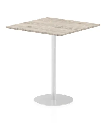 Dynamic Italia 1000mm Poseur Square Table Grey Oak Top 1145mm High Leg ITL0363