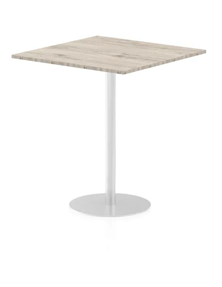 Dynamic Italia 1000mm Poseur Square Table Grey Oak Top 1145mm High Leg ITL0363