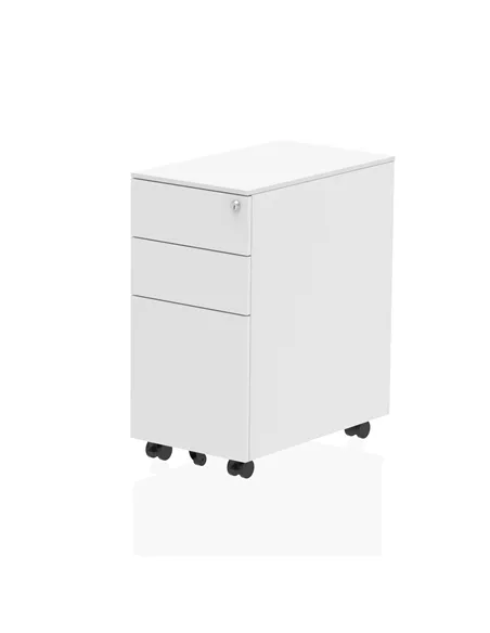 Dynamic Steel Slim Mobile Pedestal White I000906