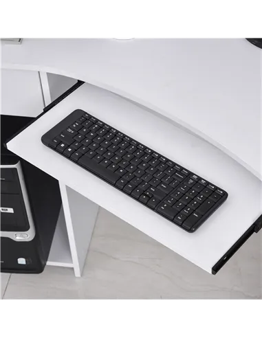 HOMCOM L-Shaped Corner Computer Desk w/ 2 Shelves Wide Worktop Keyboard Tray Drawer & CPU Stand Home Office Study Bedroom Furnit