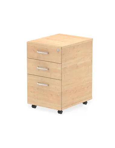Dynamic Impulse 3 Drawer Under Desk Pedestal Maple I001656