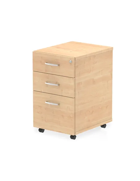 Dynamic Impulse 3 Drawer Under Desk Pedestal Maple I001656