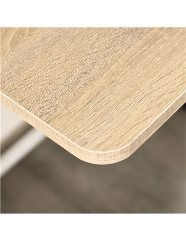 HOMCOM Writing Desk Computer Table Home Office PC Laptop Workstation Storage Shelf 84L x 45W cm White and Oak