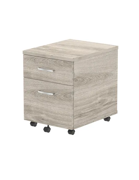 Dynamic Impulse 2 Drawer Mobile Pedestal Grey Oak I003223