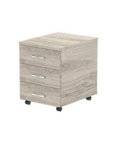 Dynamic Impulse 3 Drawer Mobile Pedestal Grey Oak I003224