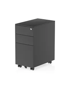 Dynamic Steel Slim Mobile Pedestal Black I004297