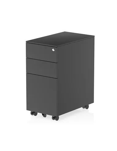 Dynamic Steel Slim Mobile Pedestal Black I004297