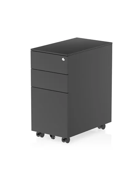 Dynamic Steel Slim Mobile Pedestal Black I004297