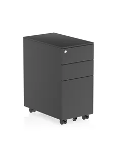 Dynamic Steel Slim Mobile Pedestal Black I004297 2