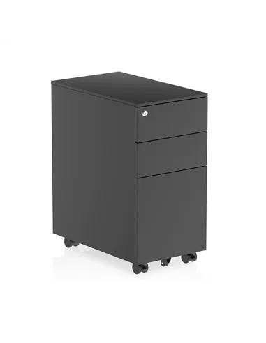 Dynamic Steel Slim Mobile Pedestal Black I004297