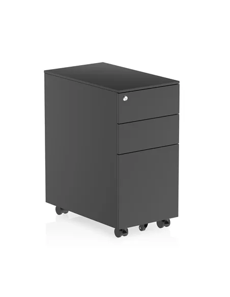 Dynamic Steel Slim Mobile Pedestal Black I004297