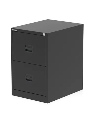 Dynamic Qube by Bisley 2 Drawer Filing Cabinet Black BS0003
