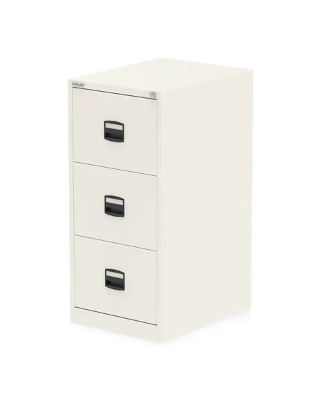 Dynamic Qube by Bisley 3 Drawer Filing Cabinet Chalk White BS0008
