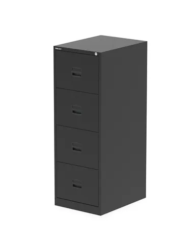 Dynamic Qube by Bisley 4 Drawer Filing Cabinet Black BS0009