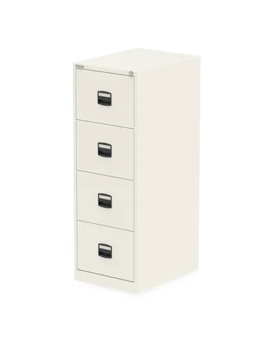 Dynamic Qube by Bisley 4 Drawer Filing Cabinet Chalk White BS0011