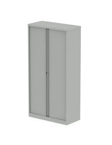 Dynamic Qube by Bisley 2000mm Side Tambour Cupboard Goose Grey No Shelves BS0014